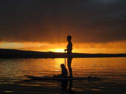 Sol Fitness Adventure's Melanie Webb Stand Up Paddling at Lake Powell, Utah